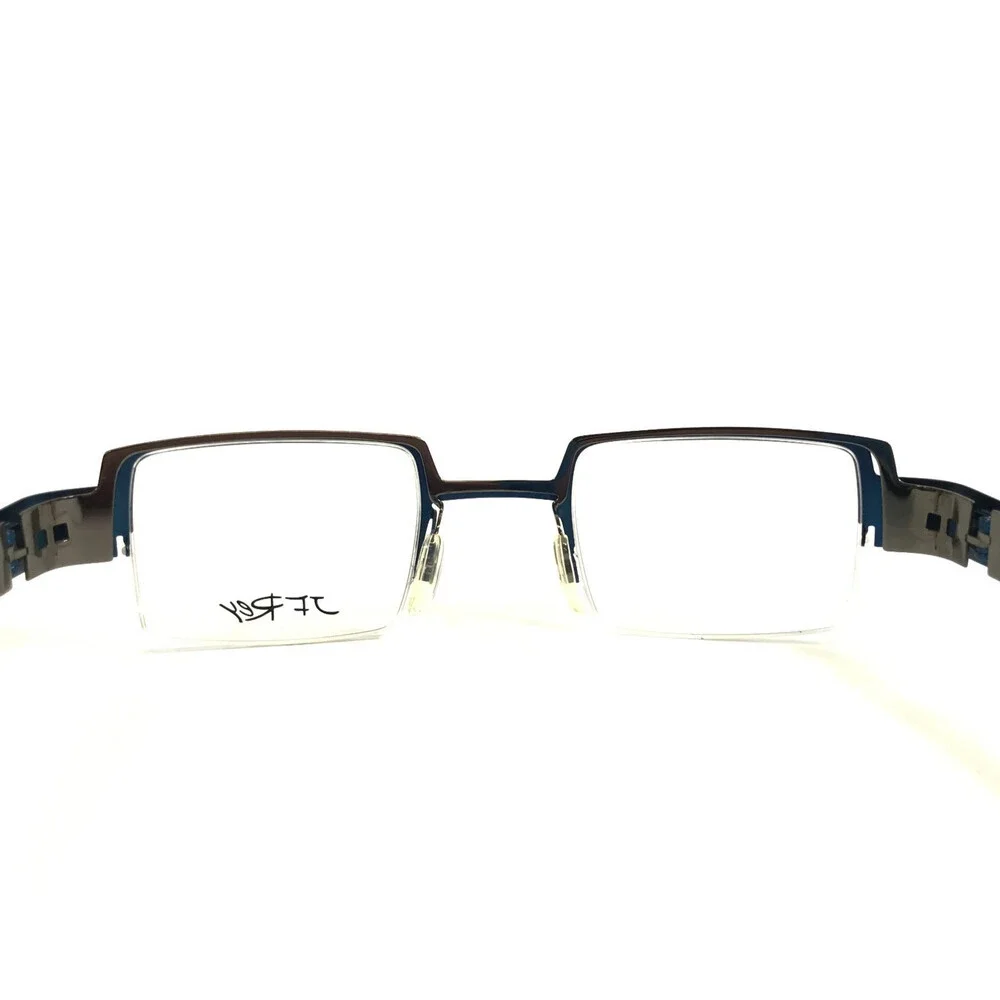 J.F. Rey Eyeglasses Frames JF2384 2206 Dark Blue Dark Gray Square 43-23-133
